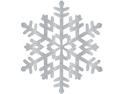 Снежинка пластик блеск серебряная 37см