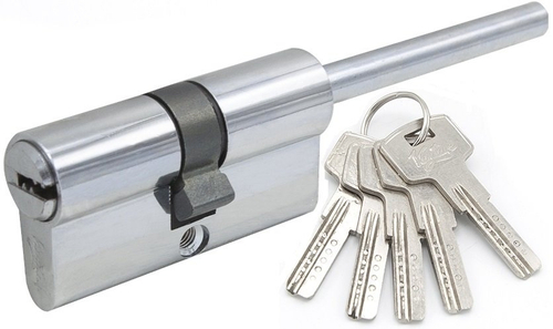 Механизм цилиндровый с длинным штоком ZL80 (50x30) CP 5 ключей (хром)