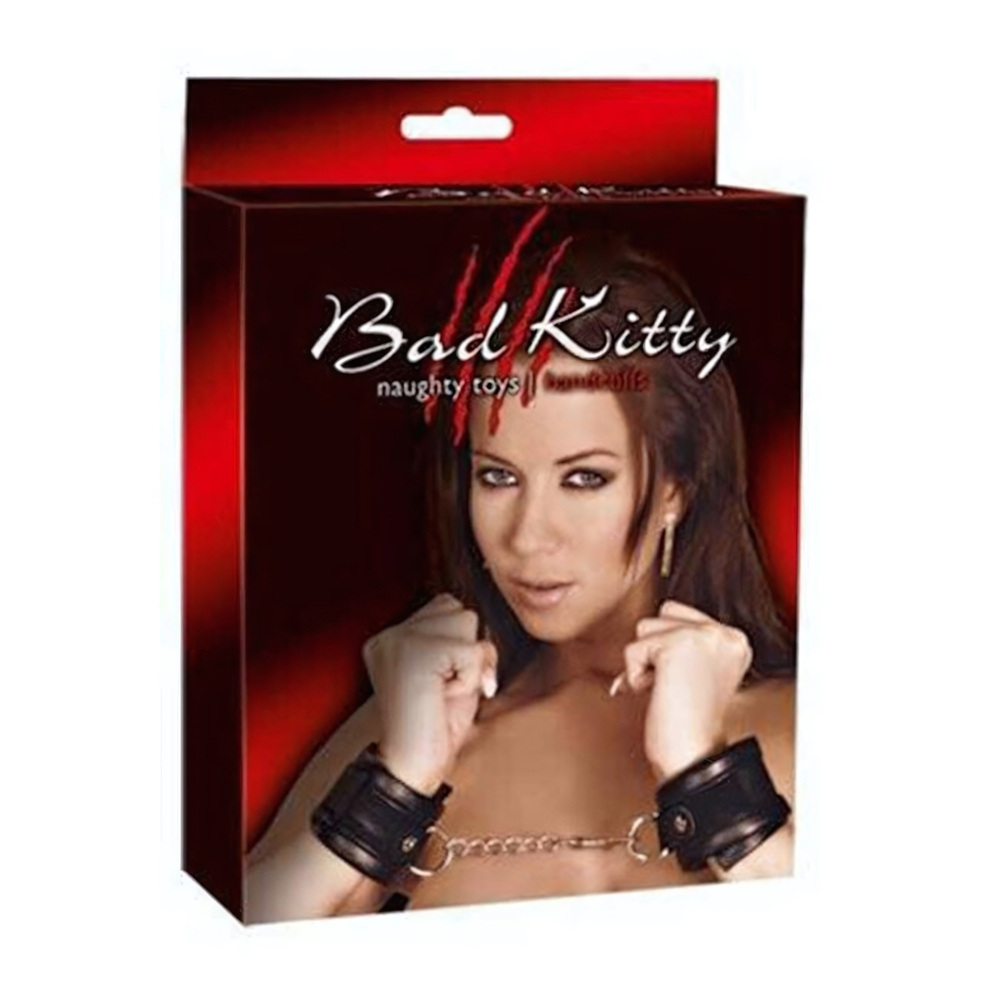 Наручники на цепочке с карабином Bad Kitty Handfesseln, черные (Цвет: черный)