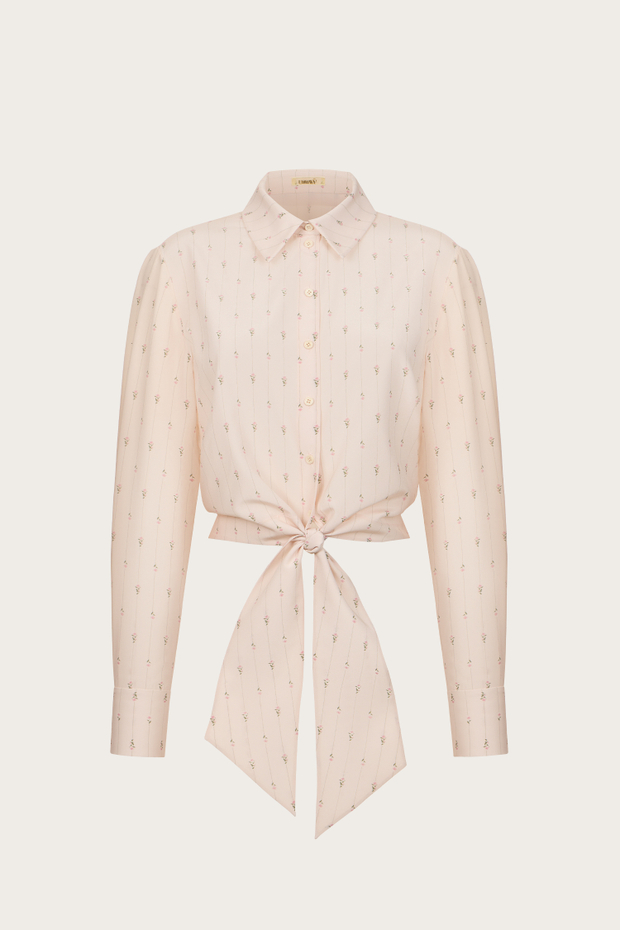 БЛУЗА ИЗ ШЕЛКА С ЗАВЯЗКАМИ