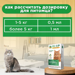 Комплексные капли от блох, клещей и гельминтов для кошек всех пород ИН-АП Празиквантел/Фипронил/Аверсектин C1