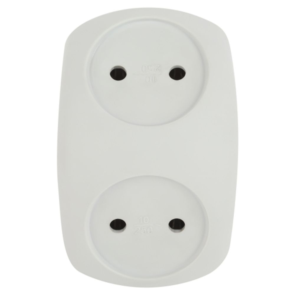 Разветвитель электрический ЭРА SPx-2-W на 2 розетки без заземления 10А белый | Тройники