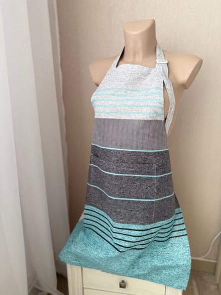 Фартук "Полоска" с карманом, на завязках, хлопок