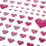 Наклейки Сердечки с голографическим эффектом 20*11см, розовые