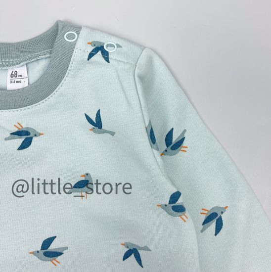 Свитшот "Облака" из футера с начесом, Светло-голубой