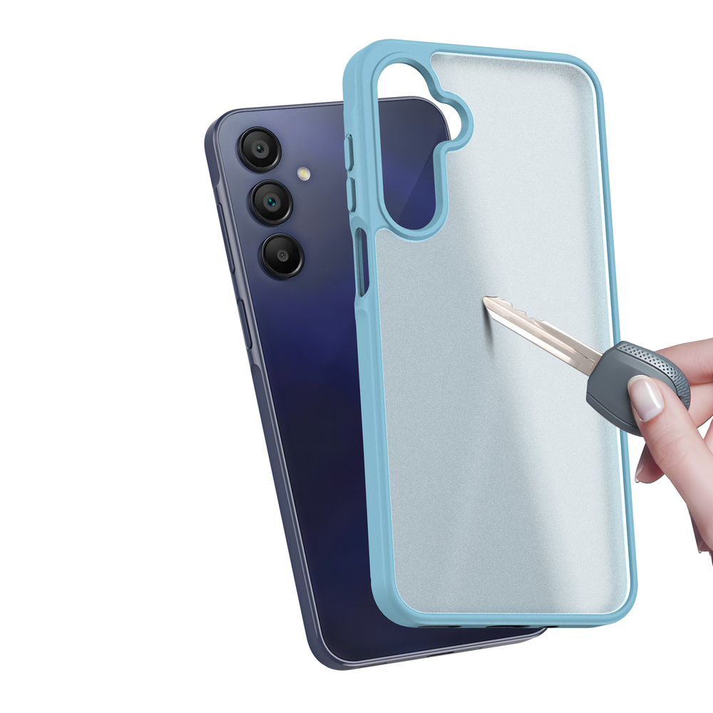 Прозрачный матовый чехол светло-синего цвета (Light Blue) для Samsung Galaxy A17 (5G, 4G), Galaxy A26 5G и Galaxy A16 (5G, 4G), серия Yind Series от Dux Ducis