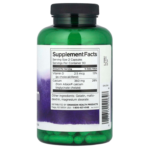 Swanson, Albion®, кальций, 180 капсул