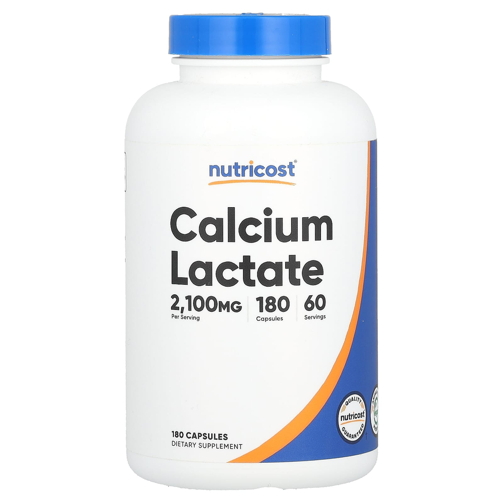 Nutricost, Лактат кальция, 180 капсул (700 мг на капсулу)