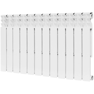 Радиатор биметаллический ROMMER Optima Bm 500 - 12 секций (подключение боковое, цвет белый)