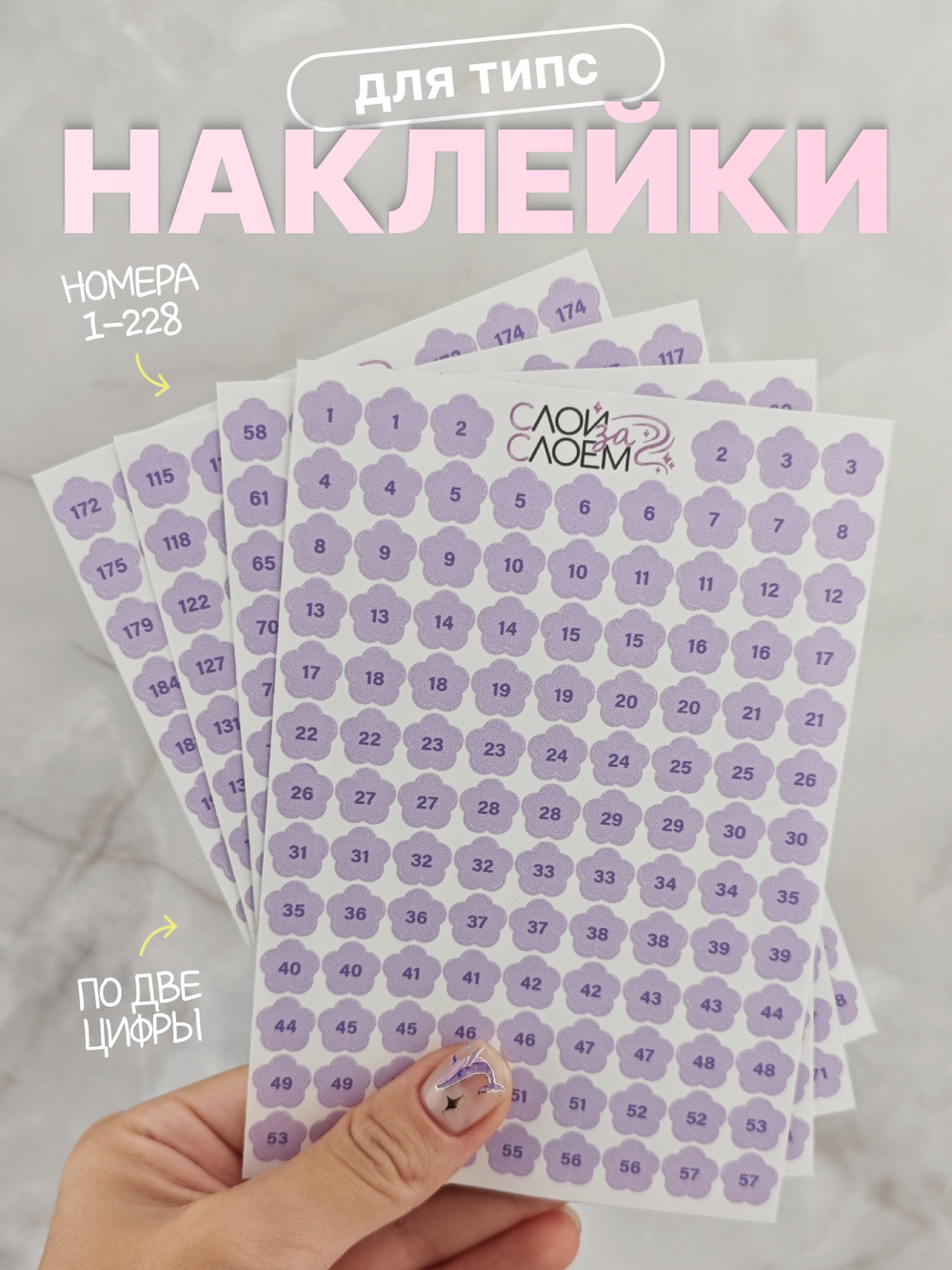 Наклейки 1-228 Ромашки фиолетовые
