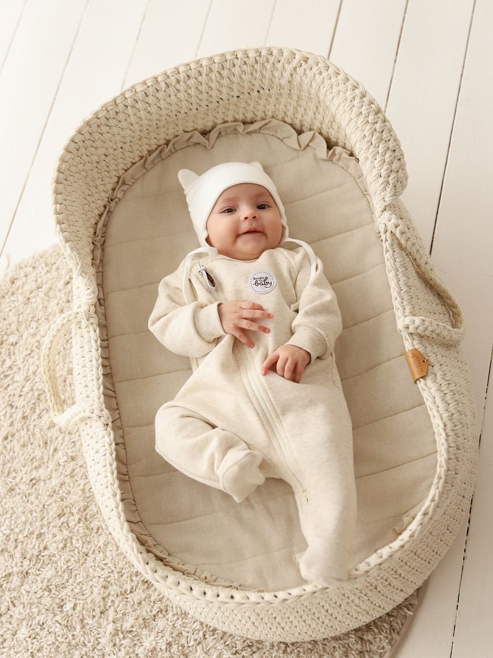 Комбинезон-косуха с закрытой ножкой "Ванильный пудинг" утепленный 0+