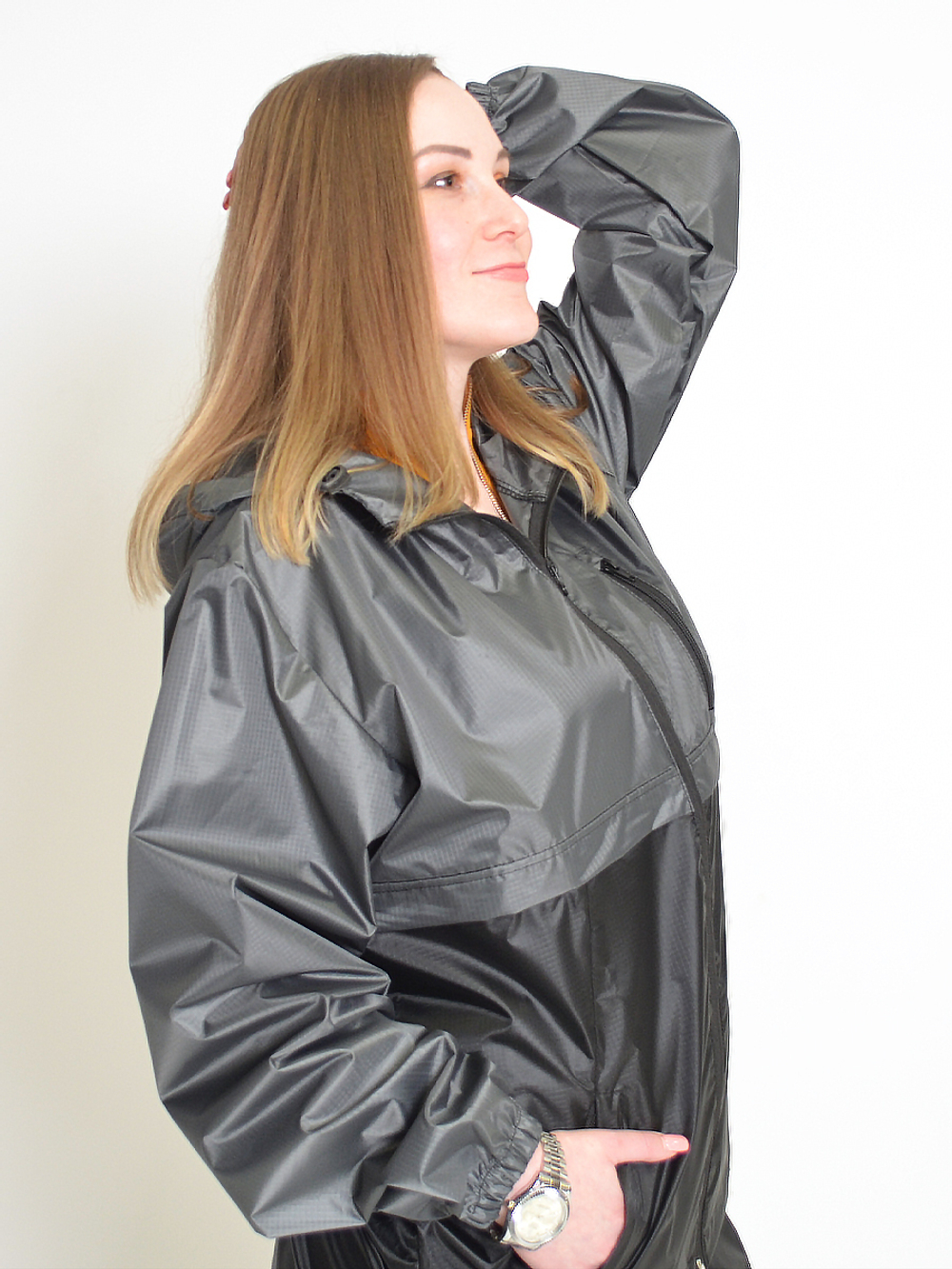 Спортивный костюм Prival Ветровлагозащитный женский, чёрный+серый