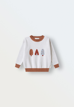 Джемпер вязаный oversize деревья