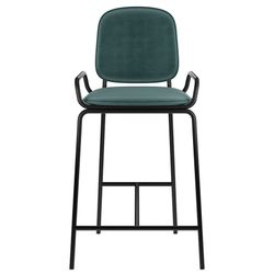 Стул полубарный Ror, 2 Frame, велюр, черный/зеленый