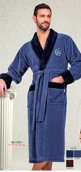 Халат мужской махровый 1140-1 синий Nusa Турция
