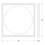 Зеркало Defesto Еclipse 70х70 15W белая рама, с LED-подсветкой, ИК выключатель, теплый свет