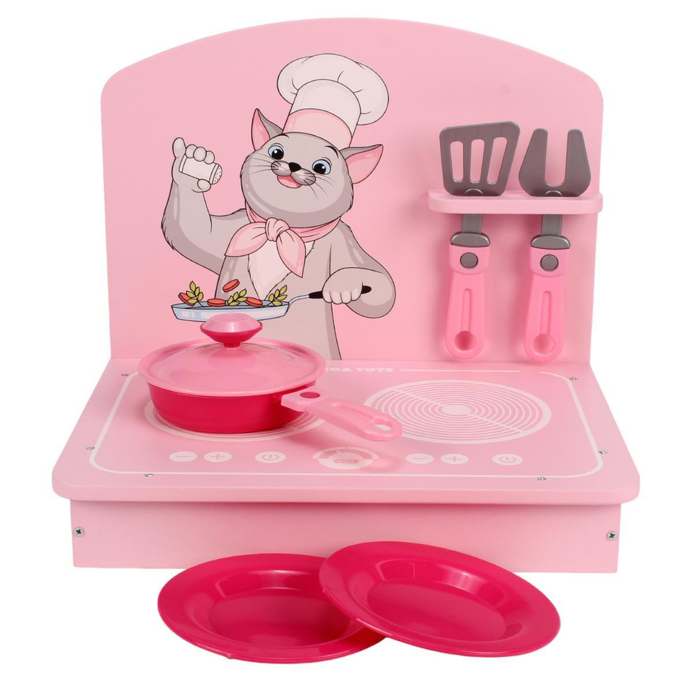 Кухня мини розовая 6 предм. (Манюня)