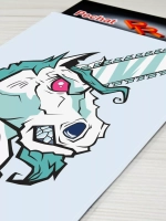 Наклейка - Единорог с бензопилой