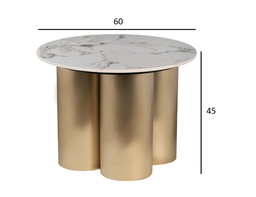 Стол журнальный Garda Decor Garda Decor керамогранит белый d60*45 см