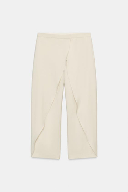 ZARA БРЮКИ С ЗАПАХОМ — ZW COLLECTION, СЛОНОВАЯ КОСТЬ