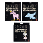 Карандаши 24цв. пластик. 3 вида "BlackWoodColor" (BrunoVisconti)