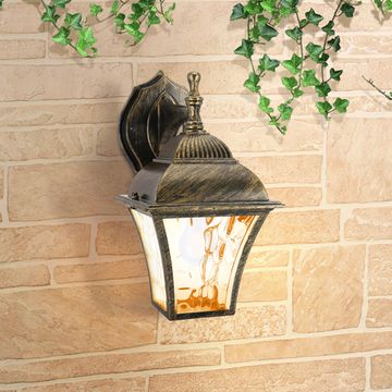 Уличный настенный светильник Apus D чёрное золото Elektrostandard