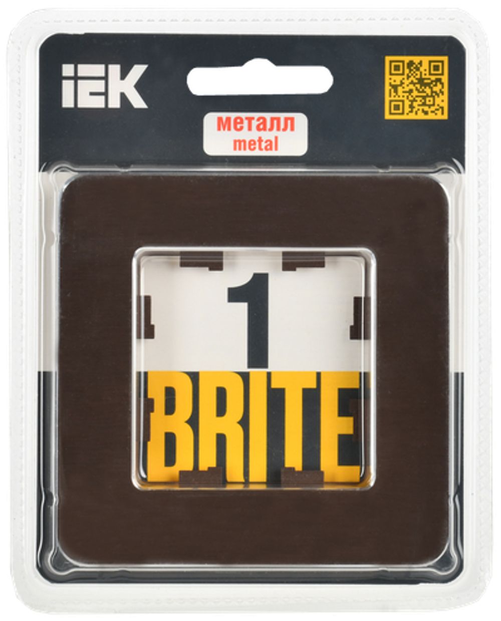 BRITE Рамка 1-местная РУ-1-1-Бр металл коричневый RE AL IEK