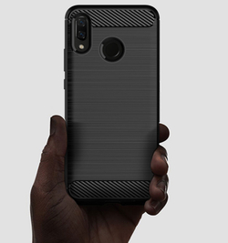 Чехол для Huawei Nova 3 цвет Black (черный), серия Carbon от Caseport