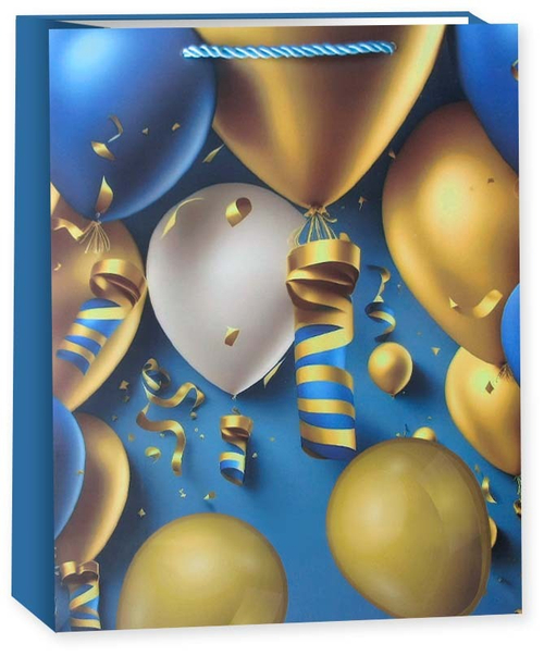 Пакет подарочный, Праздничные шары, Дизайн №1, 40*31*12 см, 1 шт.