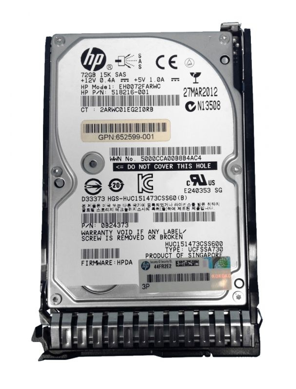 Серверный жесткий диск HP EH0072FARWC 72Gb SAS 2,5" HDD