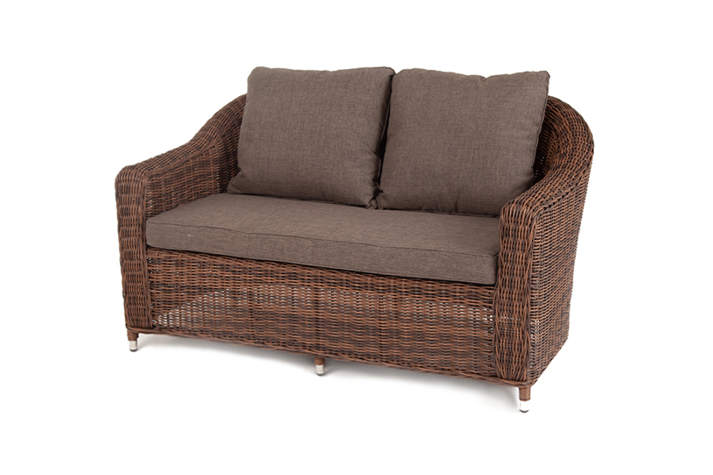 "Кон Панна" диван из искусственного ротанга двухместный, цвет коричневый