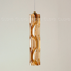 Подвесной светильник Cloyd ICEBERG-A P1 / Ø8 см - латунь - янтарное стекло (арт.11642)