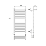 Полотенцесушитель электрический Point Аврора PN10148SPE П11 400x800 с полкой левый/правый, хром