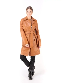 Плащ женский из натуральной  кожи