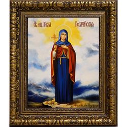 Павла Кесарийская (Палестинская) дева, мученица. Икона на холсте.