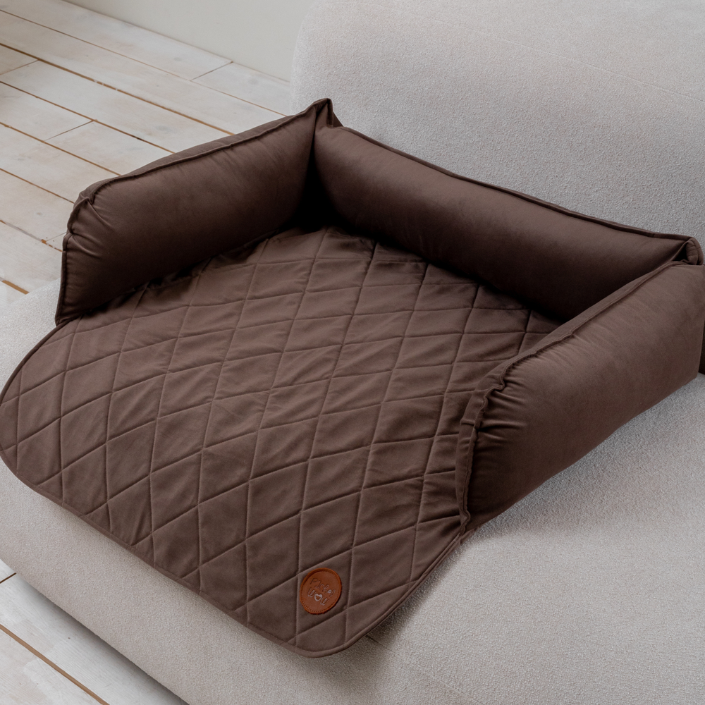 Диванный лежак из микровелюра, мокко 70х50 Rachel WOW