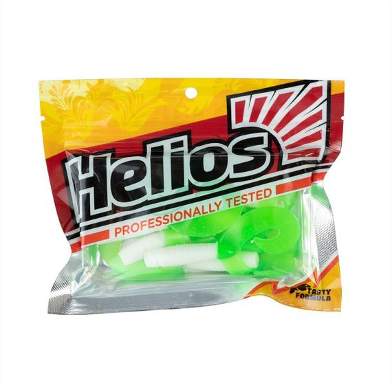 Твистер Helios Credo Double Tail 2,95&quot;/7,5 см White &amp; Green 7шт. (HS-12-016)