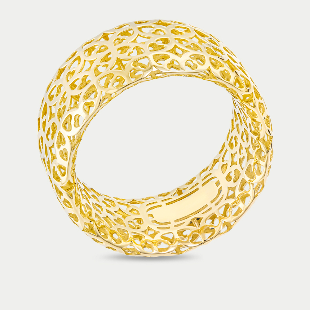 Кольцо для женщин из желтого золота 585 пробы без вставок (арт. 0101145)
