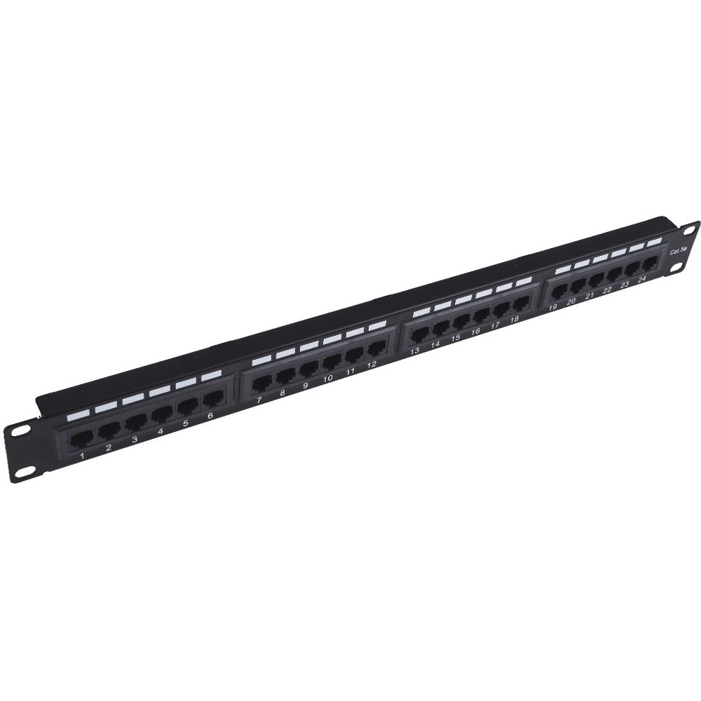 Патч-панель Патч-панель 19" NEOMAX [NM-PP-1U24P-UC5E-D-101-BK] 1U, 24 порта, кат.5E, UTP, Dual IDC, цвет черный