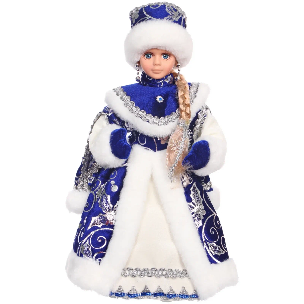 Снегурочка музыкальная «Зимний сон» 40 см (синяя шубка)