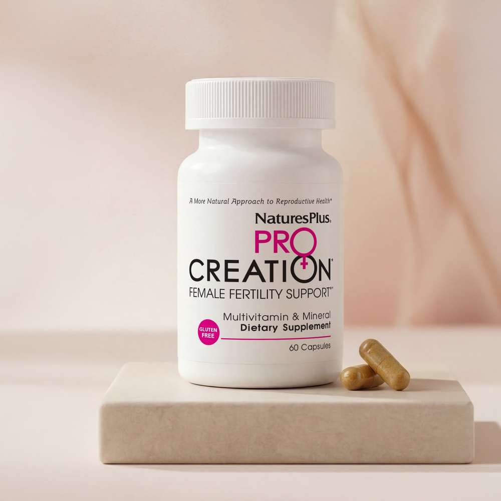 NaturesPlus, ProCreation, Female Fertility Support, поддержка репродуктивной функции для женщин, 60 вегетарианских капсул