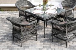 "Сицилия" обеденная группа плетеная, цвет графит