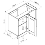 Модуль напольный угловой Вестфалия, 93х55х84, кухонный модуль, из массива сосны, Dipriz