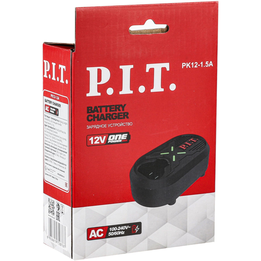 Зарядное устройство PIT OnePower PK12-1.5A (12В, 15Вт, для всех АКБ 12В системы OnePower)