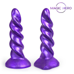 Фиолетовый фантазийный спиралевидный фаллоимитатор 23см Bior Toys Magic Hero MH-13011