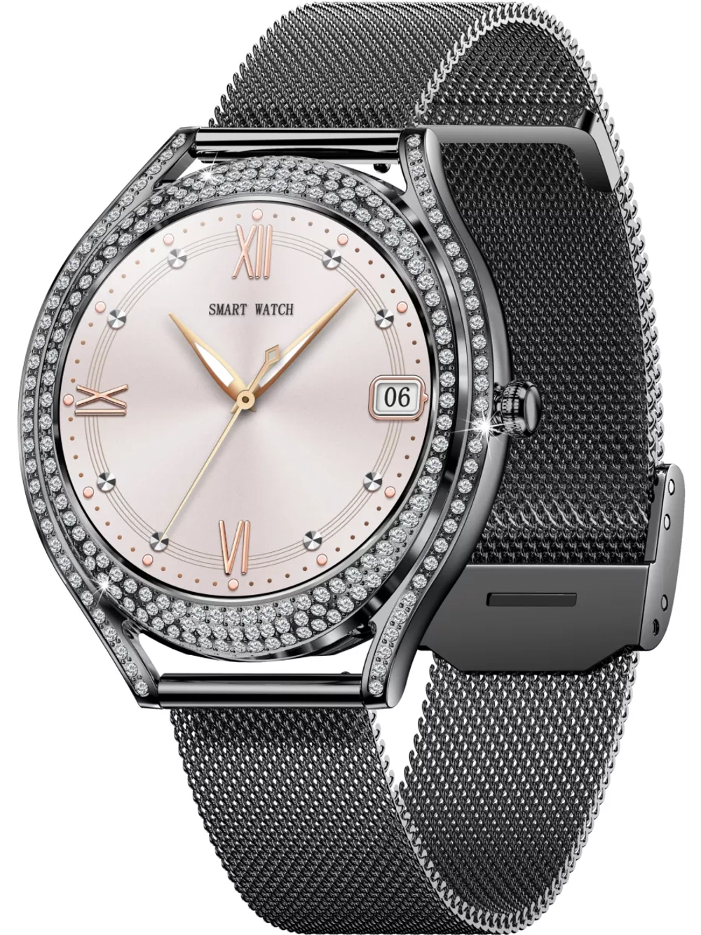 Смарт часы PARASMART Shine V66 (миланский браслет, черный)