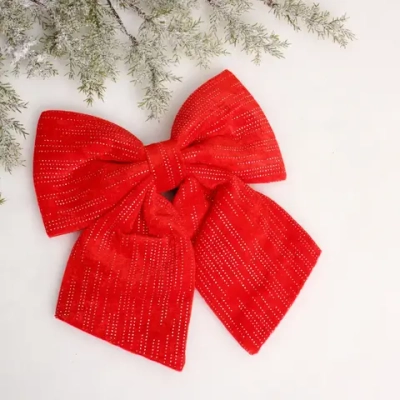 Бант на ёлку «Очарование» 25*30 см, Красный