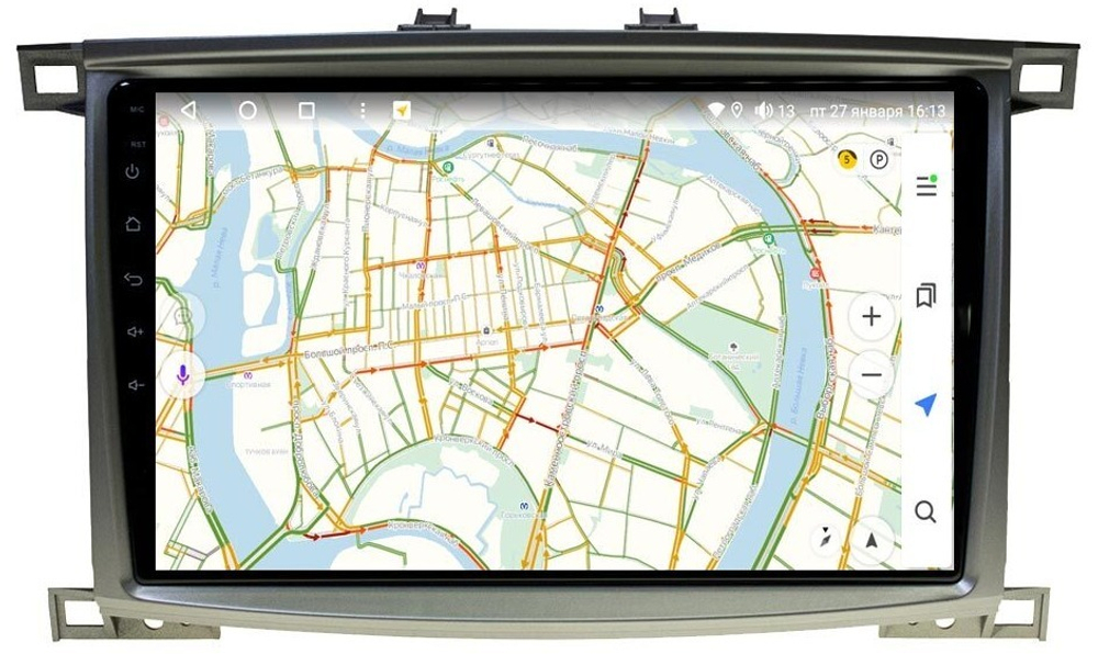 Магнитола для Toyota Land Cruiser 100, Lexus LX470 2002-2007 (экран климата снизу) - Vaycar VA77-1166 на Android 13, 8-ядер, 4G SIM-слот