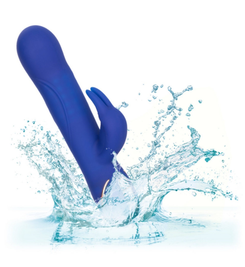 Вибромассажер кролик Jack Rabbit Signature Rotating Beaded синий 22 см