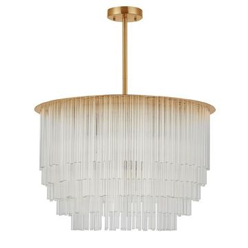 Люстра на штанге 9*Е14 642018009 латунь Аделард MW-Light